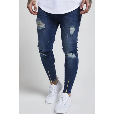 Calça Masculina Jeans Rasgada Premium Skinny Lycra Com Ziper