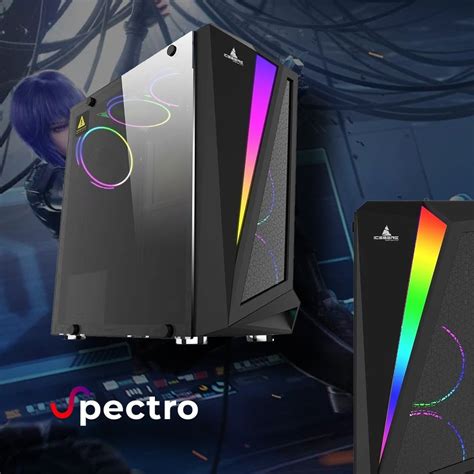 Caja Gabinete Gamer Iceberg Flux Pro Rgb Vidrio Fan Mm Spectro Tech