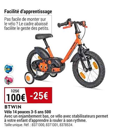 Promo Vélo 14 Pouces 3 5 Ans 500 Btwin chez Decathlon iCatalogue fr