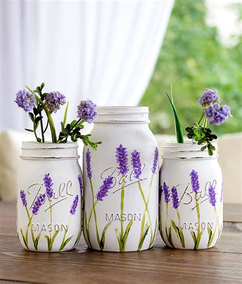 Lavender Flower Painted Mason Jars It All Started With Paint