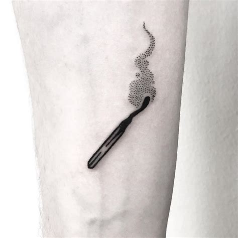 Burnt matchstick tattoo by Pulled Poltergeist - Tattoogrid.net