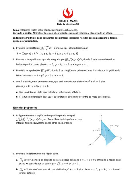 Ma Sesi N Presencial Lista De Ejercicios C Lculo Ii