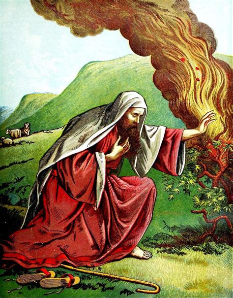 Exodus God Appeared To Moses In A Burning Bush Color Free