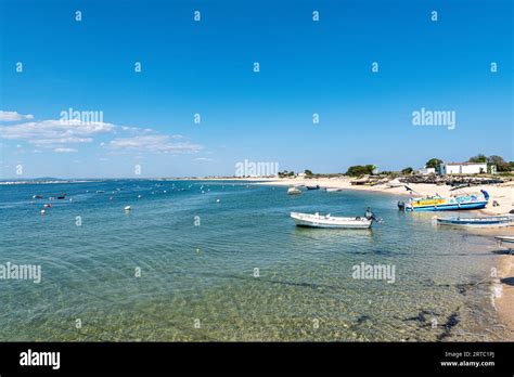 Beach Praia Da Ilha Da Farol Near Olhao Faro Portugal Stock Photo