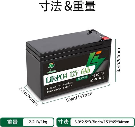 Yahooオークション Hiximi 12v 6ah Lifepo4リン酸鉄リチウムイオン