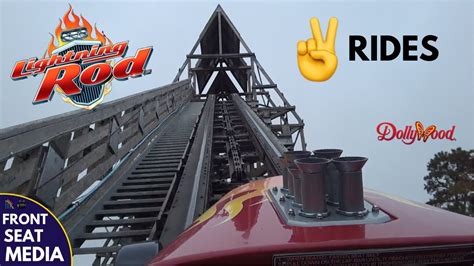 Two Rides On Lightning Rod Roller Coaster At Dollywood Youtube