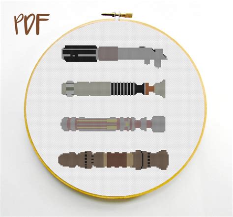 Skywalker Lightsaber Cross Stitch Pattern Star Wars Etsy