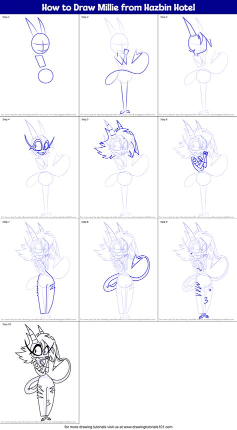 How To Draw Millie From Hazbin Hotel Printable Step By Step Drawing