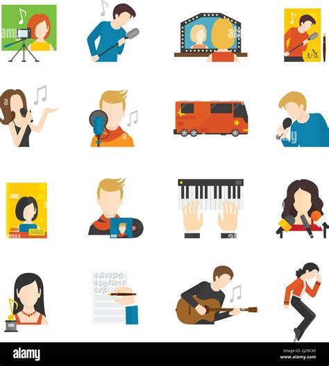 Singer Pictogram Stock Vector Images Alamy