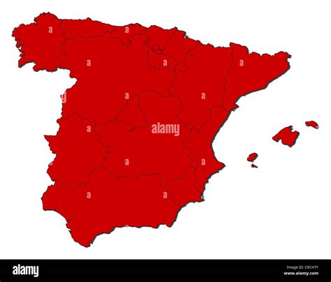 Mappa Politica Della Spagna Con Le Varie Regioni Foto Stock Alamy