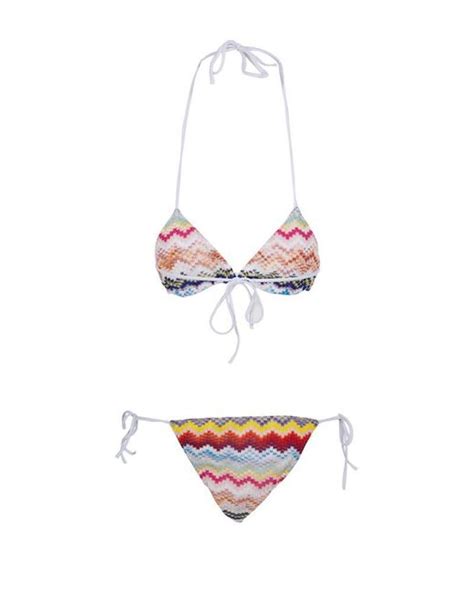 Missoni Zig Zag Pattern Bikini Set In White Lyst