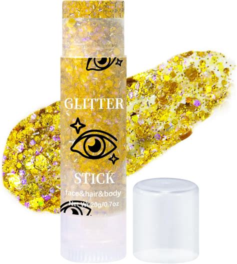 Dageda Gold Body Glitter Stick Mermaid Face Glitter Makeup Holographic Sequins