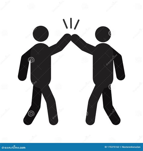 High Five Hand Gesture Silhouette Icon Stock Vector Illustration Of