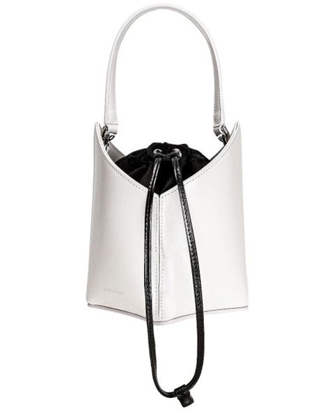 Givenchy Leather Mini Cut Out Bucket Bag In Ivory White Lyst