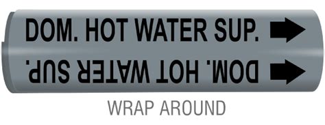 Dom Hot Water Sup Snap Around And Strap On Pipe Marker Claim Your 10 Discount