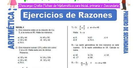 Ejercicios De Aritmética Para Primero De Secundaria Fichas Gratis