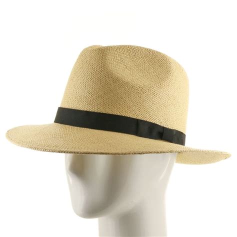 ULTRAFINO Fedora Packable Foldable Panama Straw Hat Classic Fedora