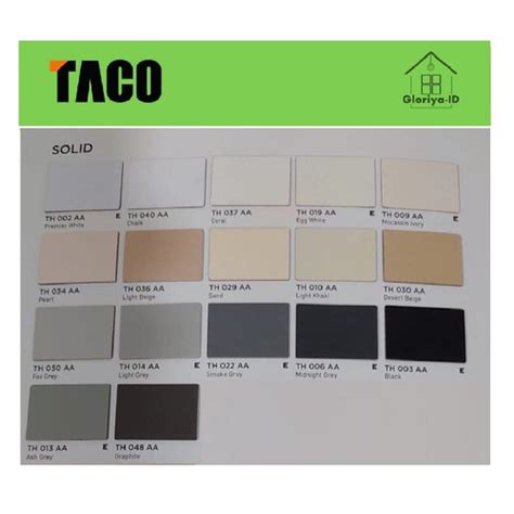 Jual TACO HPL SOLID COLOR AA TACO HPL WARNA PUTIH KREM HITAM ABU