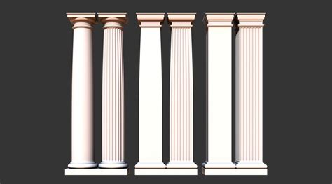 3D Model Classical Tuscan Columns And Pillars VR AR Low Poly CGTrader