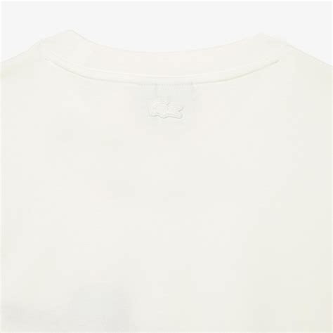 Lacoste X Netflix Erkek Relaxed Fit Bisiklet Yaka Baskılı Bej T Shirt