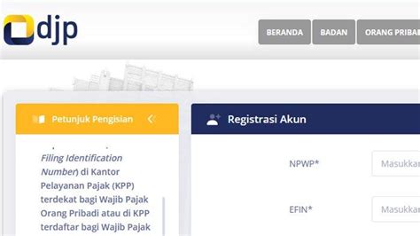 Cara Registrasi Akun Di DJP Online Ingat Batas Waktu Lapor SPT Tahunan