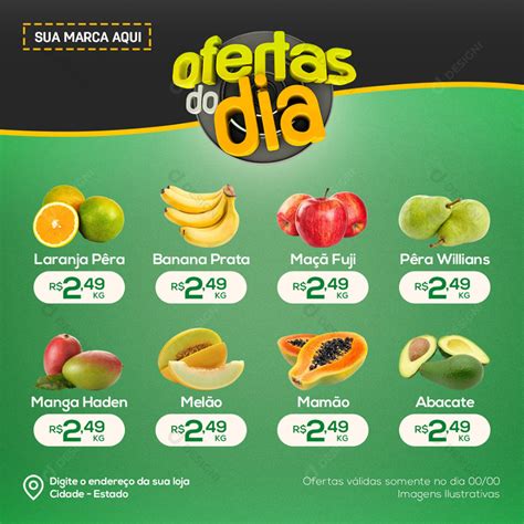 Mini Encarte Digital Ofertas Do Dia Supermercados Hortifr Tis Psd