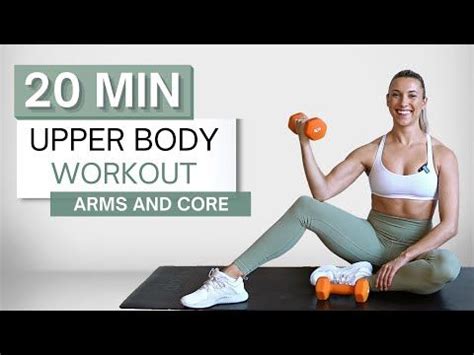 20 Min UPPER BODY WORKOUT With Dumbbells Arms Core Chest And Back