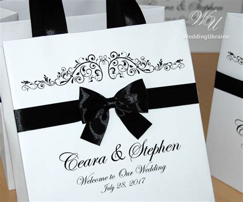 25 Wedding Welcome Bags With Champagne Satin Ribbon Handles Etsy