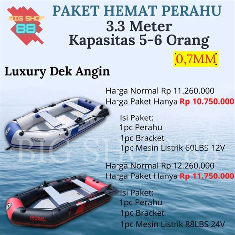 Jual Paket Hemat Perahu Karet PVC Mancing Inflatable Boat Solar Marine