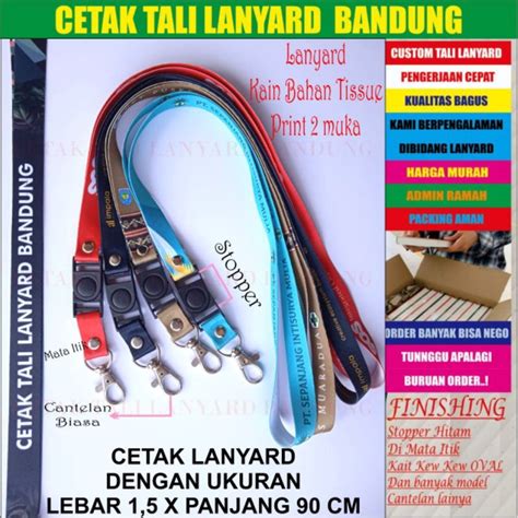 Jual Cetak Tali Lanyard Id Card Custom1 5 Cm 2 Sisi Lanyard Custome