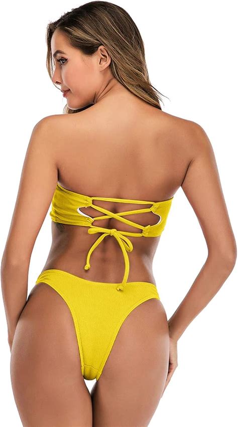 Damen Bikini mit hoher Taille sexy athletisch zweiteilig lässiger