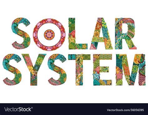 Solar system with sun sign decorative Royalty Free Vector