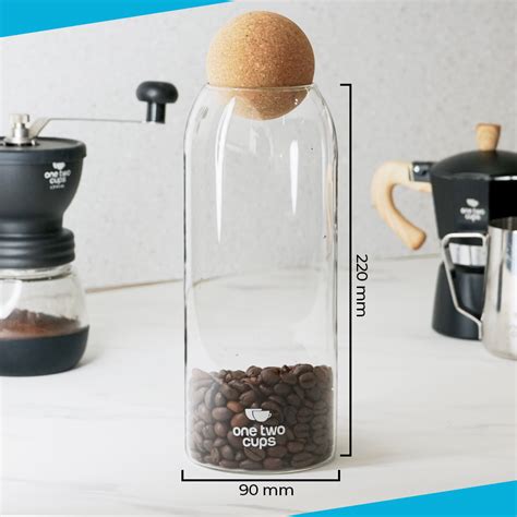 One Two Cups Toples Kaca Penyimpanan Makanan Coffee Storage Glass Jar