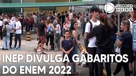 Inep Divulga Os Gabaritos Oficiais Do Enem 2022 YouTube