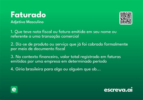 O Que Significa Produto Faturado - Faturado - Significado e Sinônimo - escreva.ai
