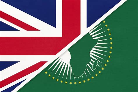 Premium Photo | United Kingdom or UK and African Union national flag ...