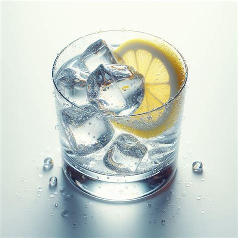 Premium PSD A Glass Of Ice Water With Lemon Slices And Lemon