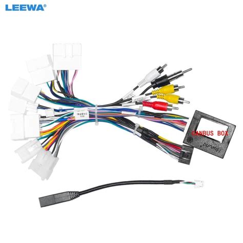 Leewa Car Stereo 16pin Wiring Harness With Canbus Box For Toyota Prado Rav4 Audio Radio