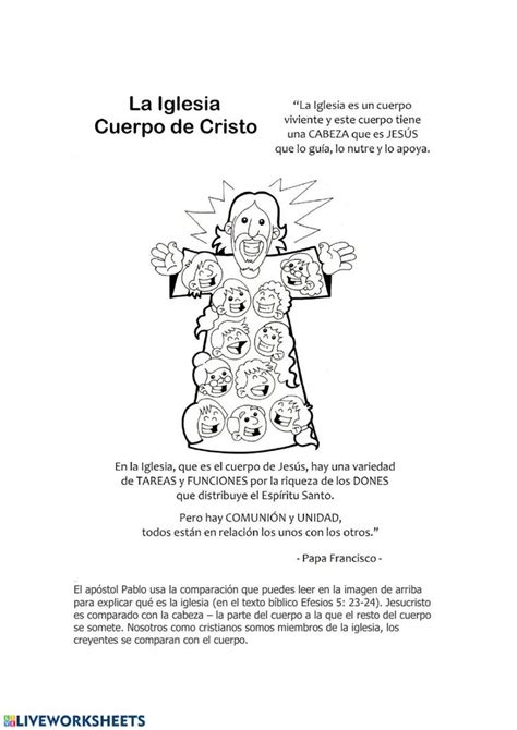 Iglesia Cuerpo De Cristo Worksheet