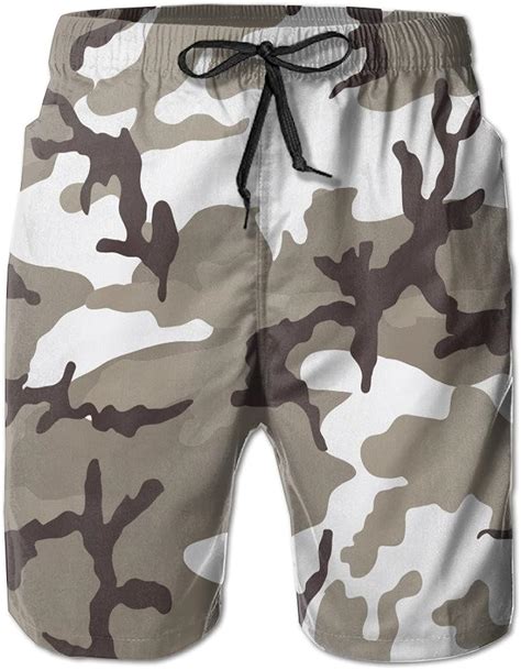 Army Camo Patttern Fashion Print Mens Beach Board Shorts Swimming