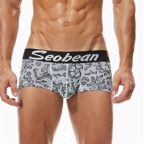 Seobean New Coming Mens New Colorful Pattern Cotton Underwear Low Rise Boxers For Men In Boxers