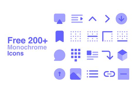 Free 200 Monochrome Icons Free Design Resources