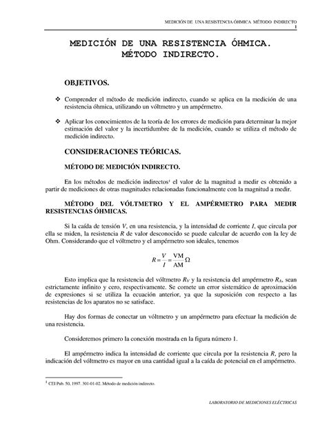 P3 Medici郚 DE UNA Resistencia 郒MICA 1 MEDICIÓN DE UNA RESISTENCIA