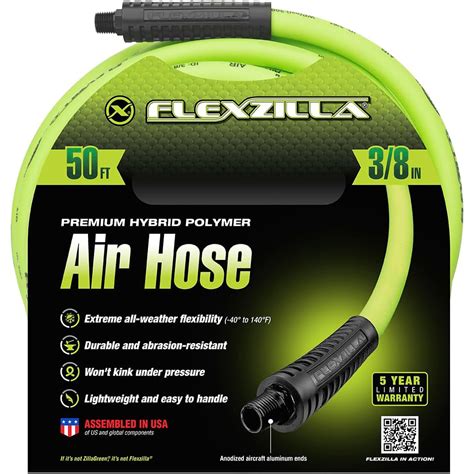 Flexzilla Air Compressor Hose Assembly 3/8" x 50' - HFZ3850YW2