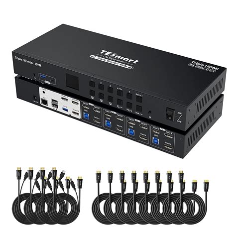 Jp Tesmart Usb30 Kvmスイッチ Hdmi 4入力3出力 4ポート Kvm Hdmi 切替器 3