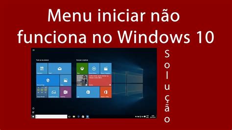 Menu Iniciar N O Funciona No Windows Youtube