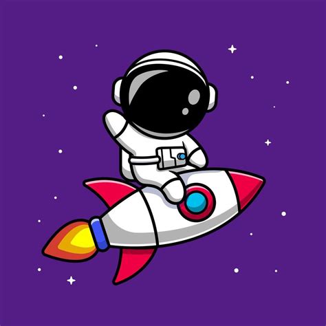 astronauta montando cohete dibujos animados vector icono ilustración ...