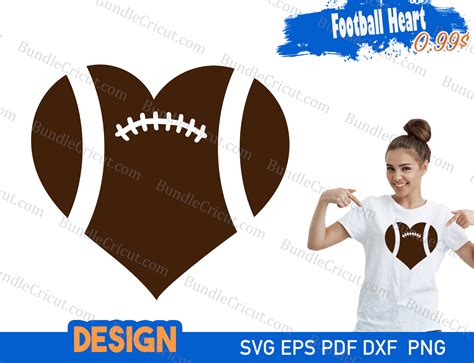 Football Heart SVG - Bundle Cricut