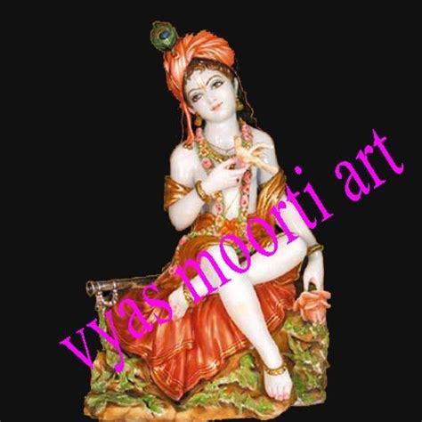 Painted Hindu Marble Krishna Sculpture For Worship Size Min Inch