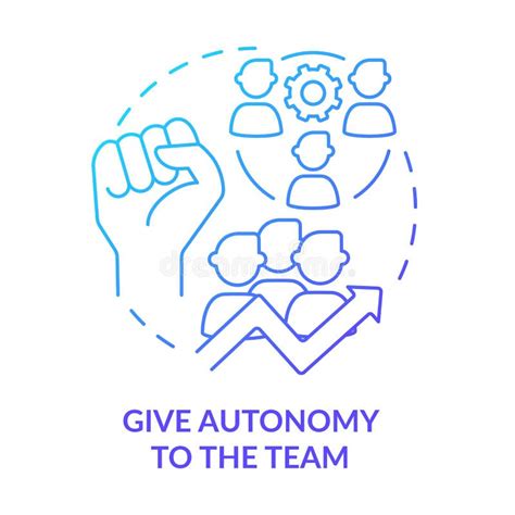 Give Autonomy To Team Blue Gradient Concept Icon Stock Vector